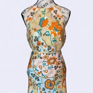 Silk Floral Sleeveless set size large